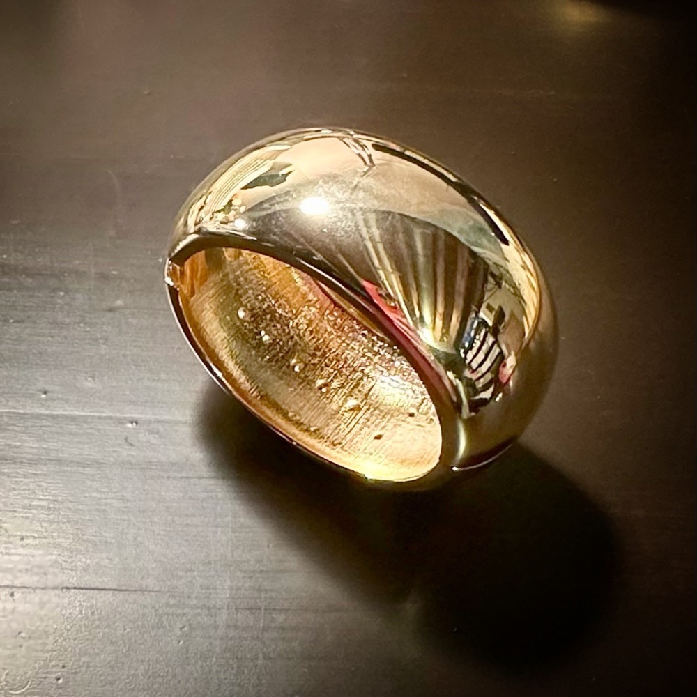 NEW Gold-tone Hinged Dome Cuff Bracelet - Picture 13 of 16